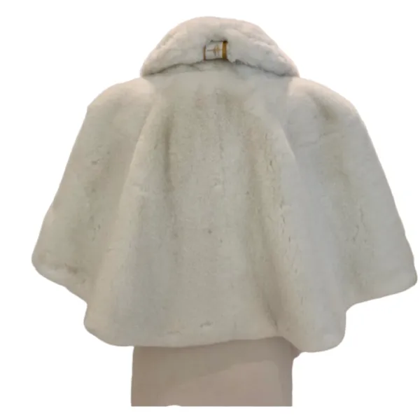 Pretty Rugged Faux Fur Collins Capelet White