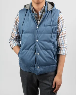 RC Reversible Ultrasuede Steel Blue/Grey Puffer Vest