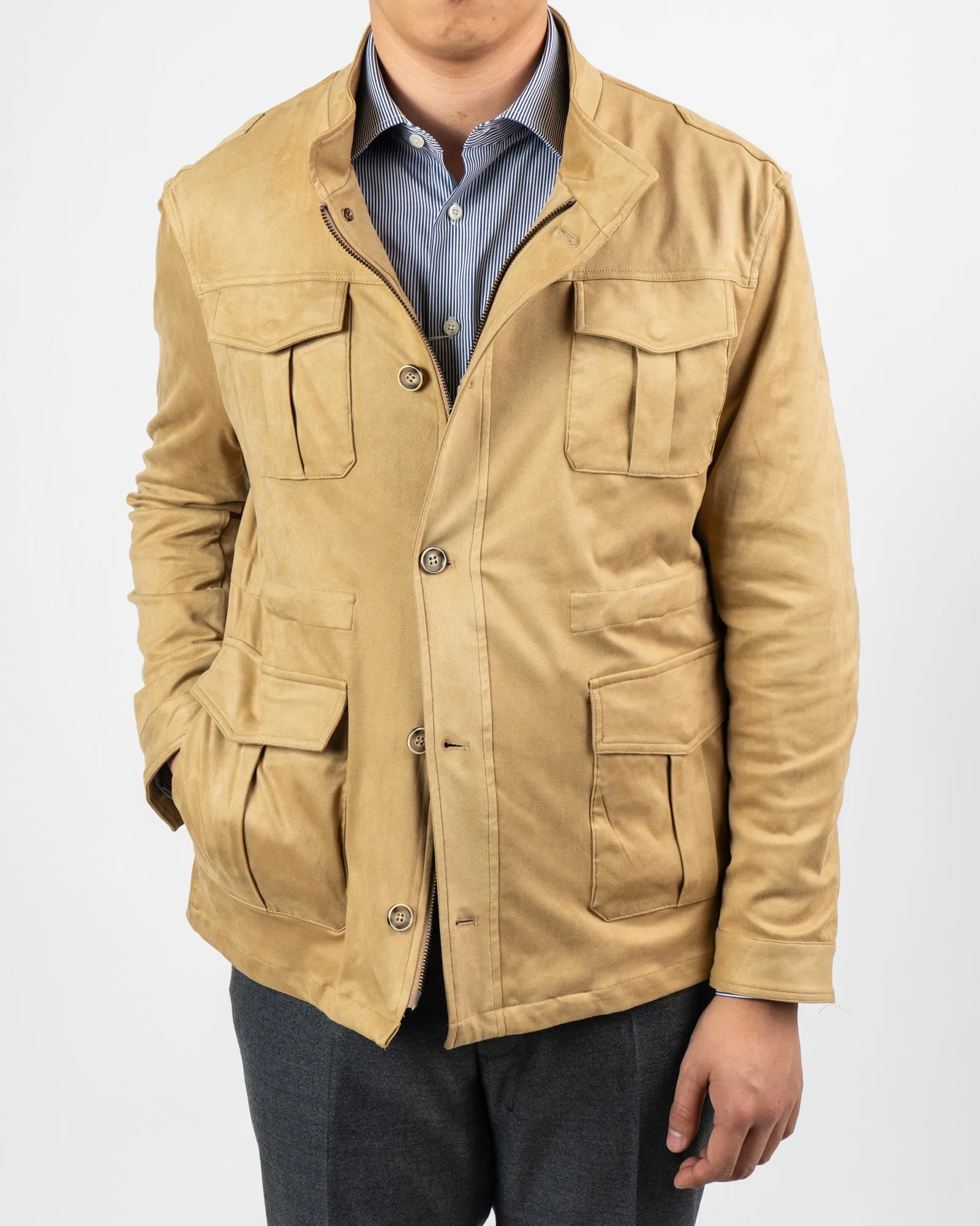 RC Stretch Ultrasuede Tan Safari Jacket