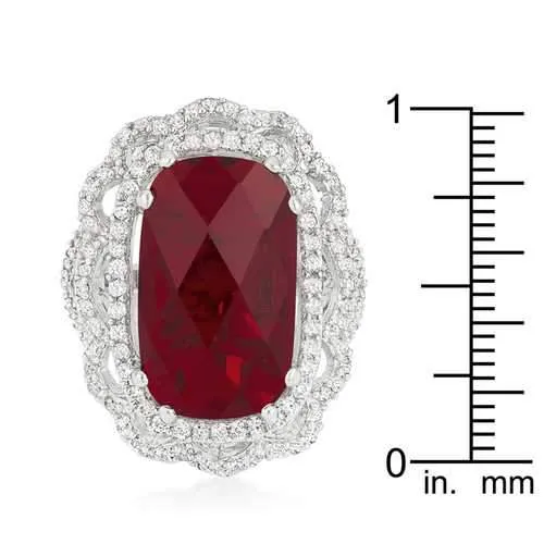 Red Cocktail Crest Ring