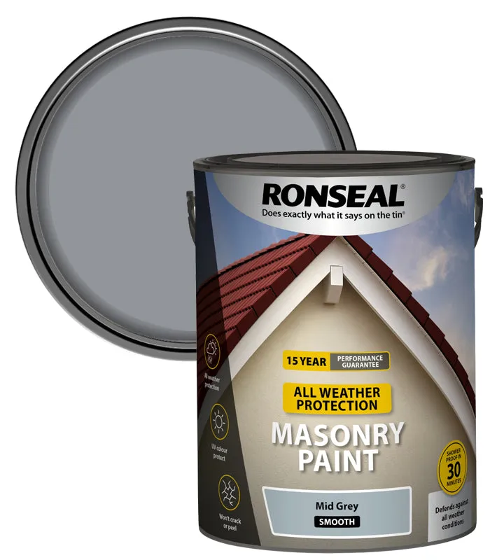 Ronseal All Weather Masonry Paint - 5 Litre