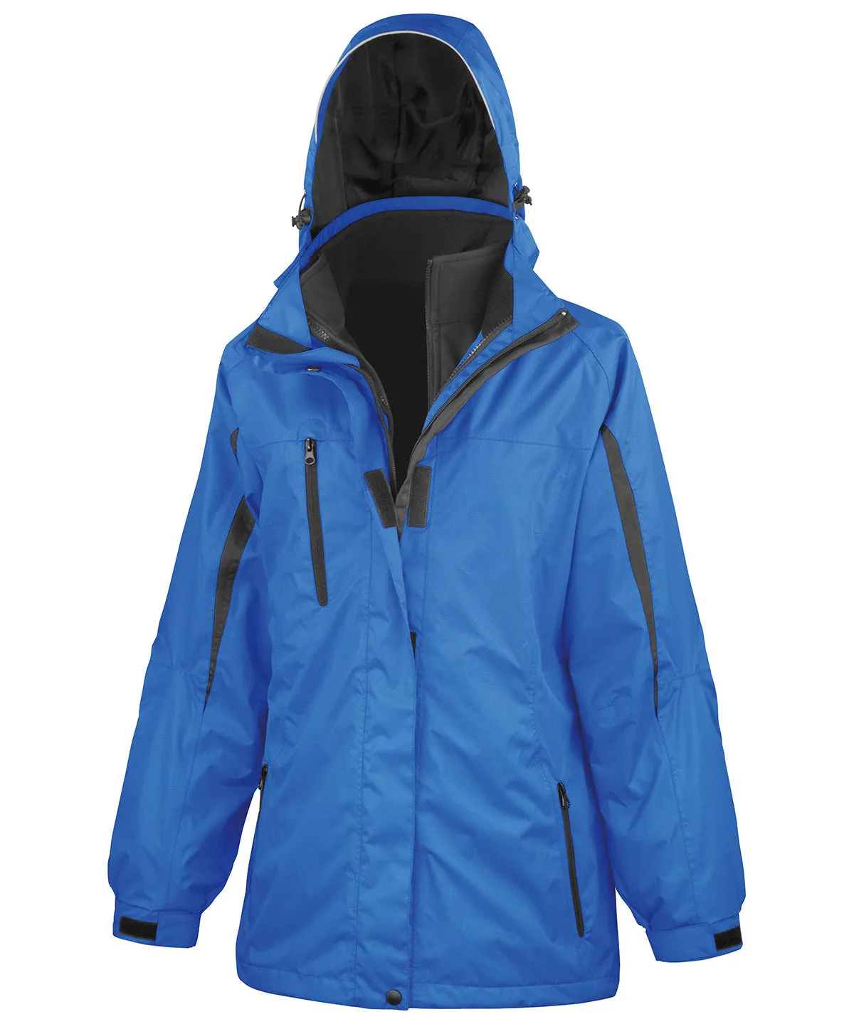 Royal/Black - Women's 3-in-1 journey jacket with softshell inner