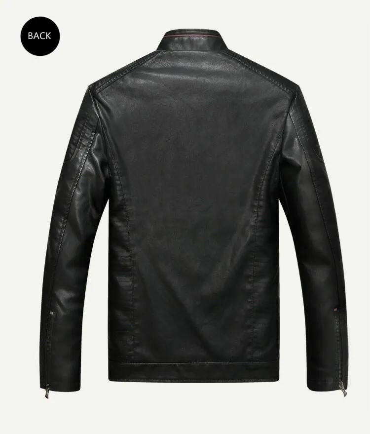 Stylish Ghostrider Motorcycle Jacket Faux Leather