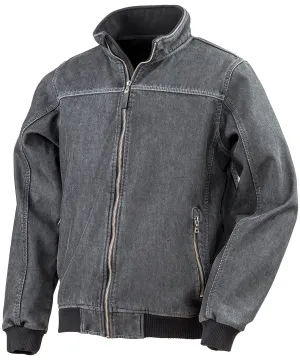 Washed Black - Stonewash denim softshell