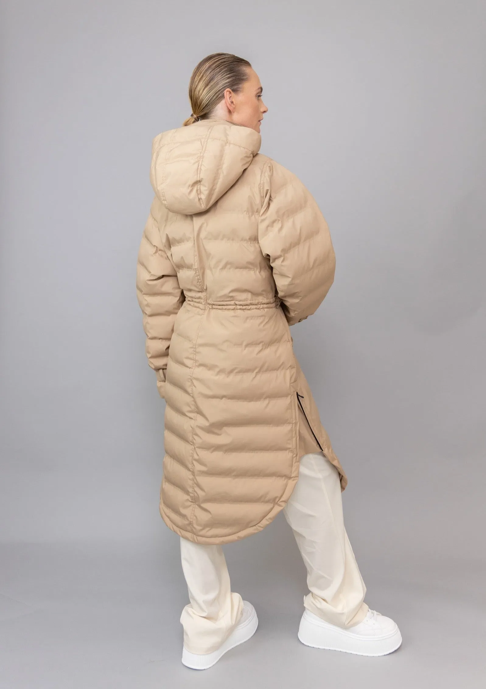 Waterproof Puffer Poncho - Beige