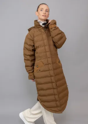 Waterproof Puffer Poncho - Cognac