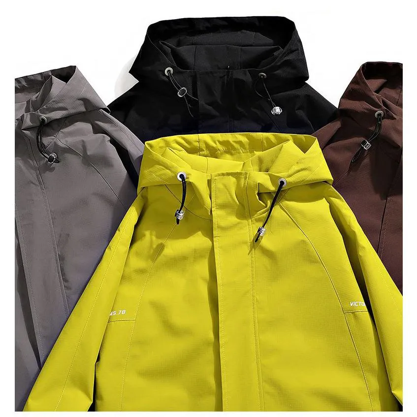 Windproof Versatile Workwear Style Raincoat Hooded Jacket