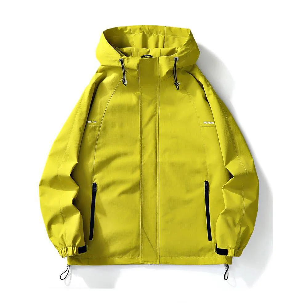 Windproof Versatile Workwear Style Raincoat Hooded Jacket