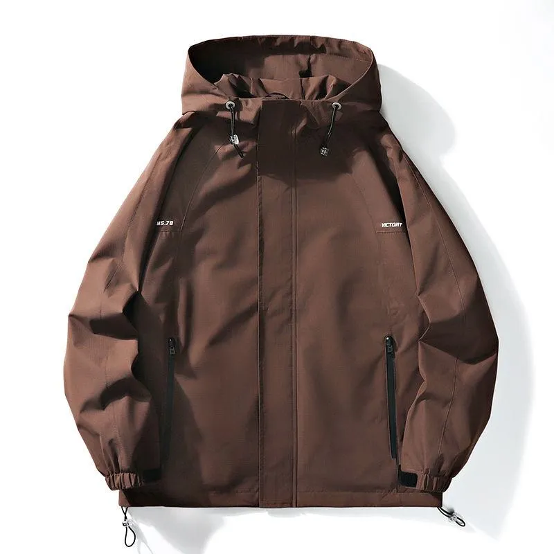 Windproof Versatile Workwear Style Raincoat Hooded Jacket