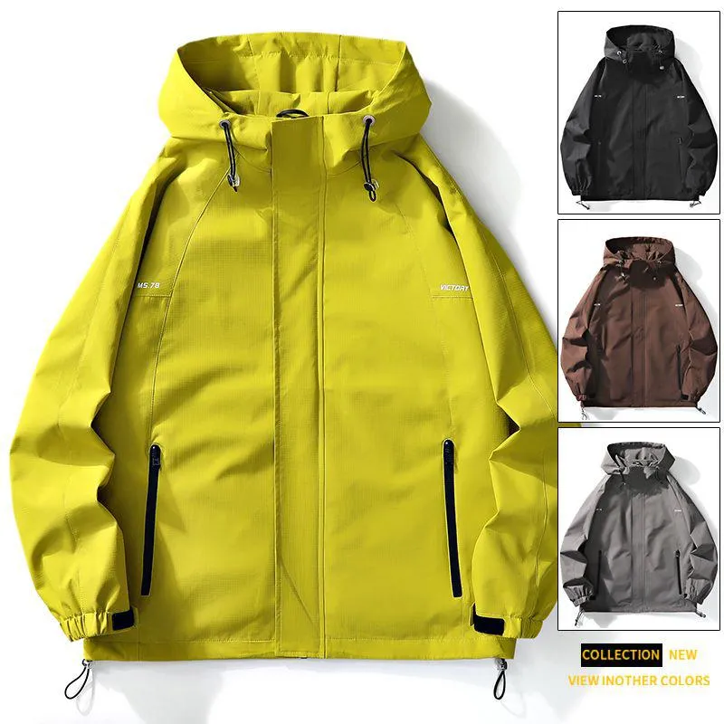 Windproof Versatile Workwear Style Raincoat Hooded Jacket