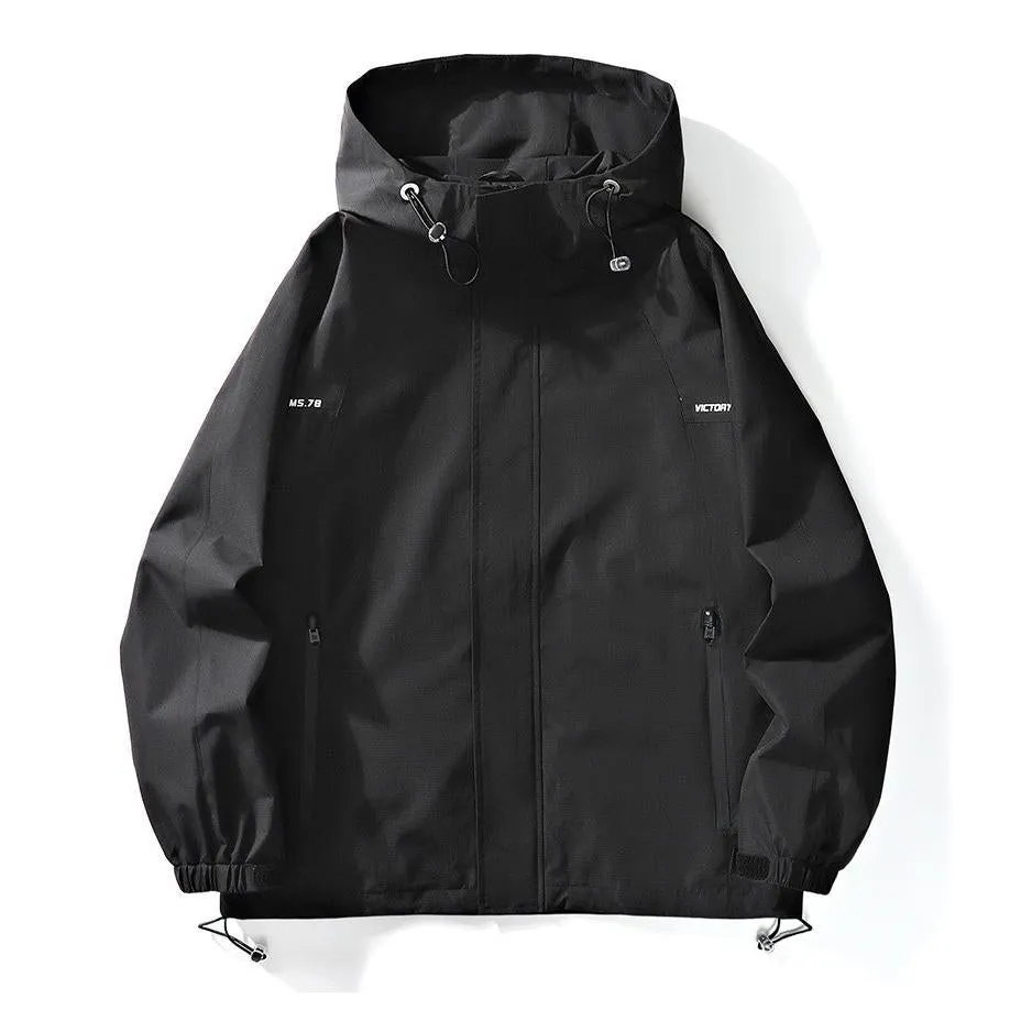 Windproof Versatile Workwear Style Raincoat Hooded Jacket