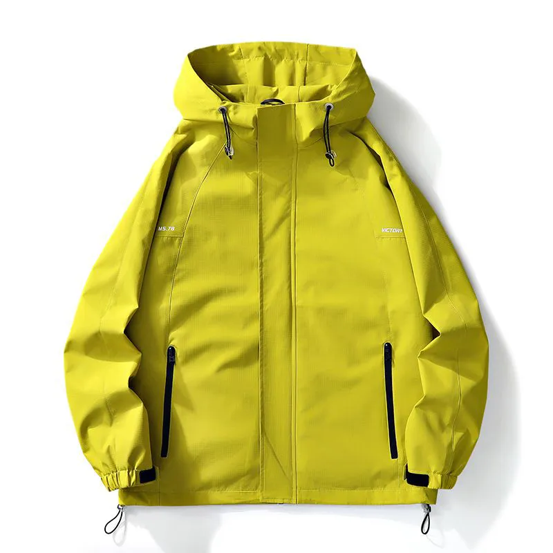 Windproof Versatile Workwear Style Raincoat Hooded Jacket